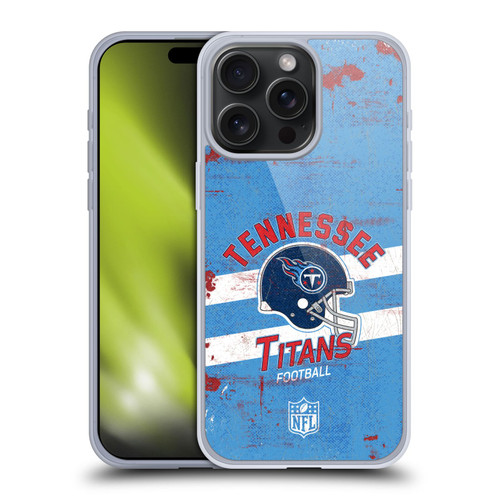NFL Tennessee Titans Logo Art Helmet Distressed Soft Gel Case for Apple iPhone 15 Pro Max