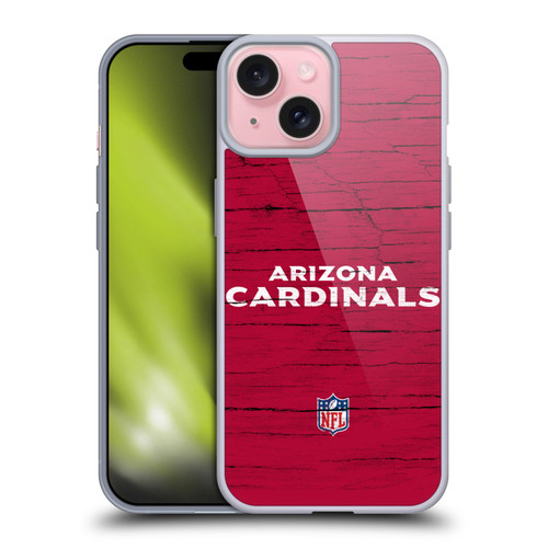 NFL Arizona Cardinals Logo Distressed Look Soft Gel Case for Apple iPhone 15