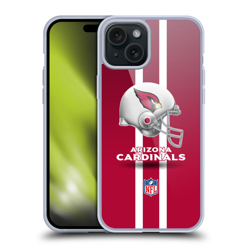 NFL Arizona Cardinals Logo Helmet Soft Gel Case for Apple iPhone 15 Plus