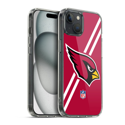 NFL Arizona Cardinals Logo Stripes Soft Gel Case for Apple iPhone 15 Plus & MagSafe