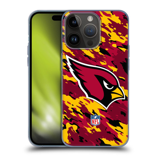 NFL Arizona Cardinals Logo Camou Soft Gel Case for Apple iPhone 15 Pro
