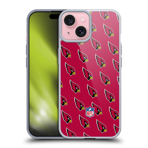NFL Arizona Cardinals Artwork Patterns Soft Gel Case for Apple iPhone 15