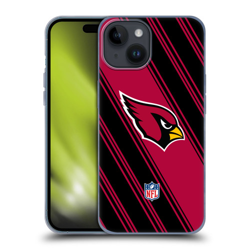 NFL Arizona Cardinals Artwork Stripes Soft Gel Case for Apple iPhone 15
