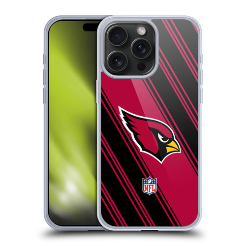 NFL Arizona Cardinals Artwork Stripes Soft Gel Case for Apple iPhone 15 Pro Max