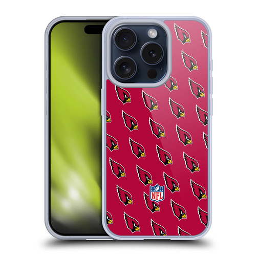 NFL Arizona Cardinals Artwork Patterns Soft Gel Case for Apple iPhone 15 Pro