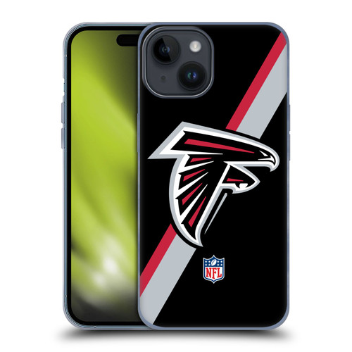 NFL Atlanta Falcons Logo Stripes Soft Gel Case for Apple iPhone 15