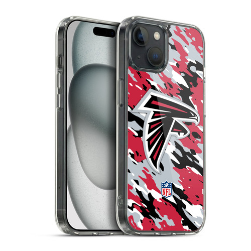 NFL Atlanta Falcons Logo Camou Soft Gel Case for Apple iPhone 15 Plus & MagSafe