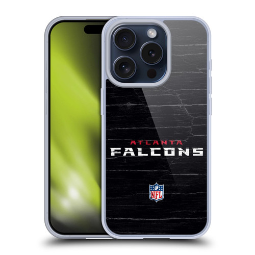 NFL Atlanta Falcons Logo Distressed Look Soft Gel Case for Apple iPhone 15 Pro