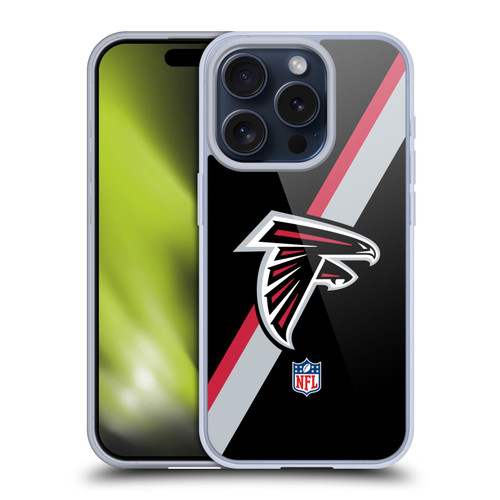 NFL Atlanta Falcons Logo Stripes Soft Gel Case for Apple iPhone 15 Pro