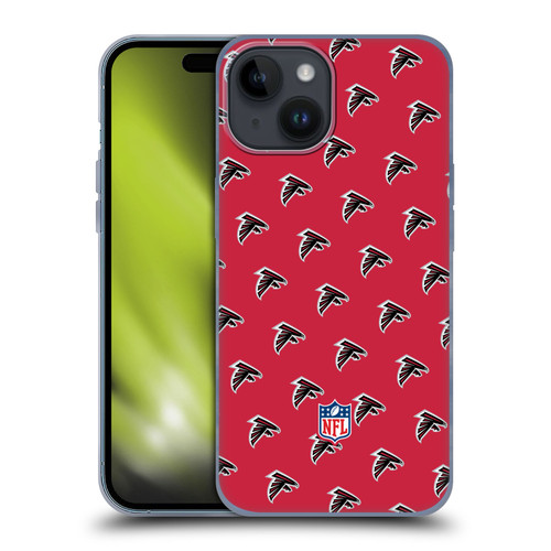 NFL Atlanta Falcons Artwork Patterns Soft Gel Case for Apple iPhone 15