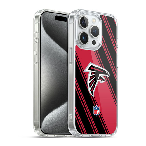 NFL Atlanta Falcons Artwork Stripes Soft Gel Case for Apple iPhone 15 Pro & MagSafe