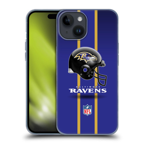 NFL Baltimore Ravens Logo Helmet Soft Gel Case for Apple iPhone 15