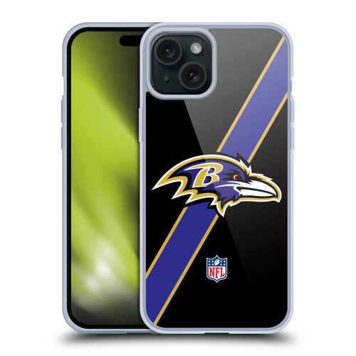 NFL Baltimore Ravens Logo Stripes Soft Gel Case for Apple iPhone 15 Plus NFL Baltimore Ravens Logo Stripes Soft Gel Case for Apple iPhone 15 Plus