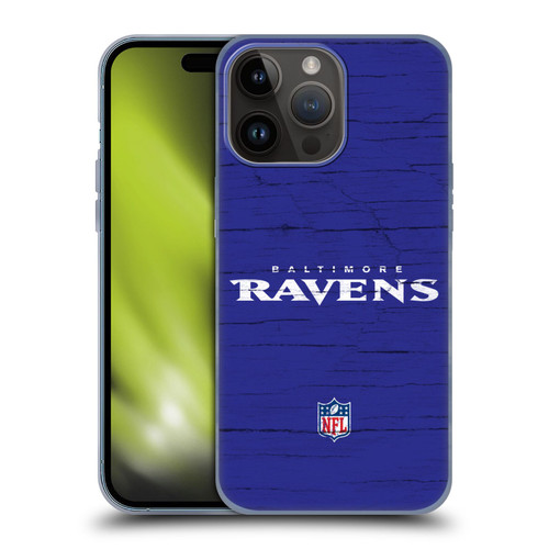 NFL Baltimore Ravens Logo Distressed Look Soft Gel Case for Apple iPhone 15 Pro Max