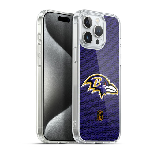 NFL Baltimore Ravens Logo Football Soft Gel Case for Apple iPhone 15 Pro Max