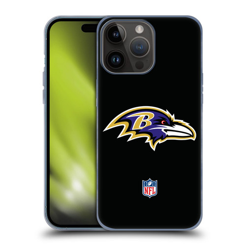 NFL Baltimore Ravens Logo Plain Soft Gel Case for Apple iPhone 15 Pro Max