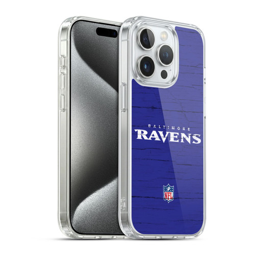 NFL Baltimore Ravens Logo Distressed Look Soft Gel Case for Apple iPhone 15 Pro