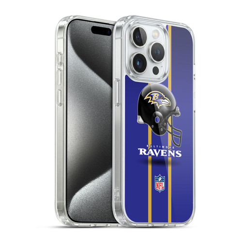 NFL Baltimore Ravens Logo Helmet Soft Gel Case for Apple iPhone 15 Pro