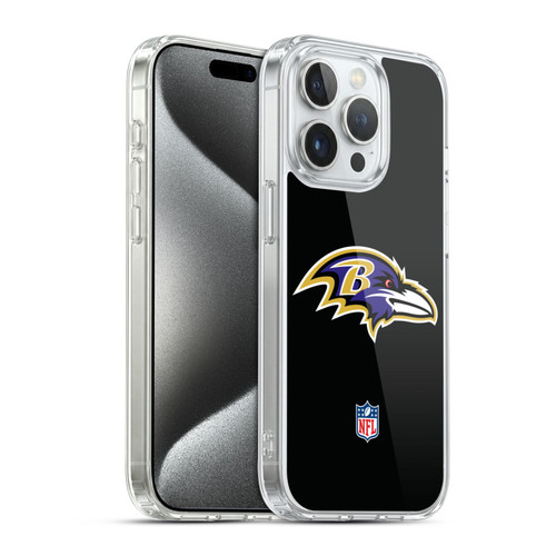 NFL Baltimore Ravens Logo Plain Soft Gel Case for Apple iPhone 15 Pro