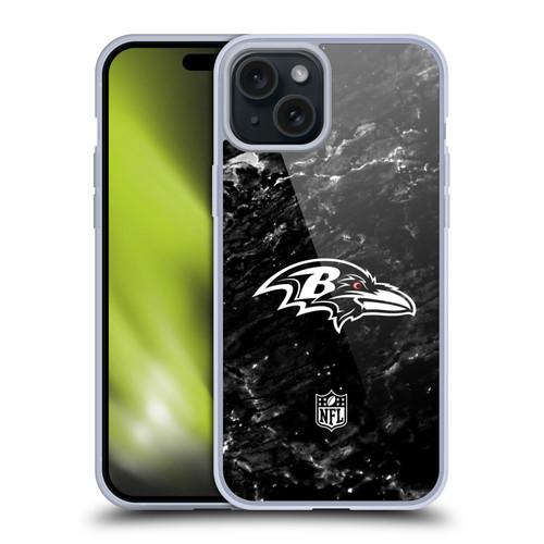 NFL Baltimore Ravens Artwork Marble Soft Gel Case for Apple iPhone 15 Plus NFL Baltimore Ravens Artwork Marble Soft Gel Case for Apple iPhone 15 Plus