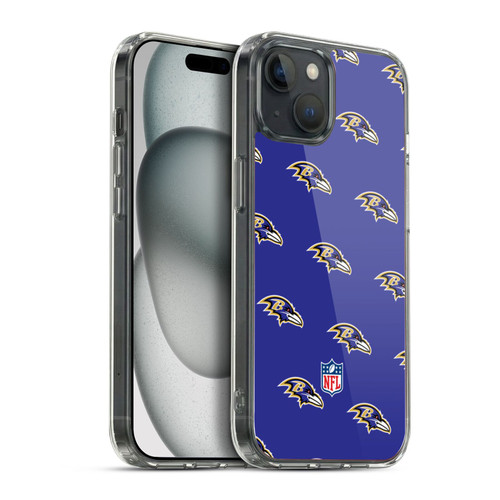 NFL Baltimore Ravens Artwork Patterns Soft Gel Case for Apple iPhone 15 Plus