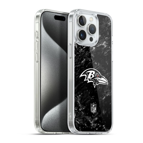 NFL Baltimore Ravens Artwork Marble Soft Gel Case for Apple iPhone 15 Pro Max