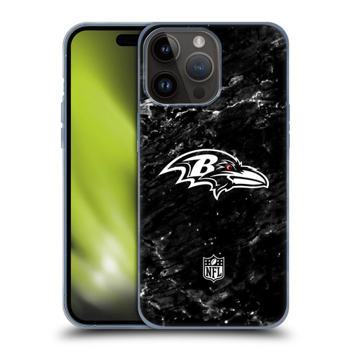 NFL Baltimore Ravens Artwork Marble Soft Gel Case for Apple iPhone 15 Pro Max