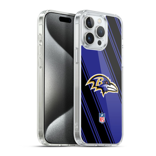 NFL Baltimore Ravens Artwork Stripes Soft Gel Case for Apple iPhone 15 Pro Max