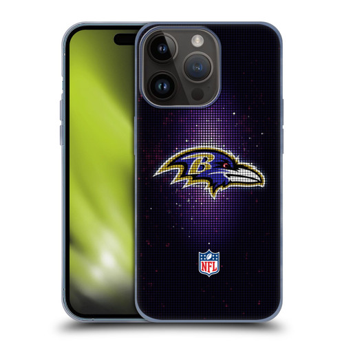 NFL Baltimore Ravens Artwork LED Soft Gel Case for Apple iPhone 15 Pro