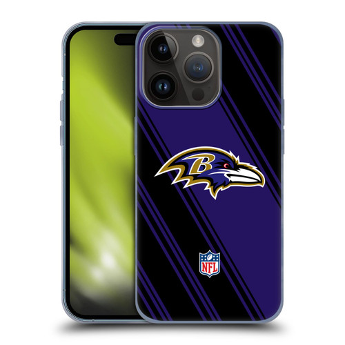 NFL Baltimore Ravens Artwork Stripes Soft Gel Case for Apple iPhone 15 Pro