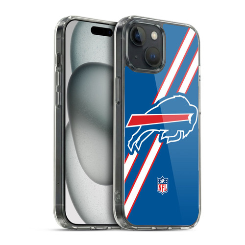 NFL Buffalo Bills Logo Stripes Soft Gel Case for Apple iPhone 15