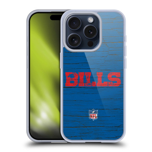 NFL Buffalo Bills Logo Distressed Look Soft Gel Case for Apple iPhone 15 Pro