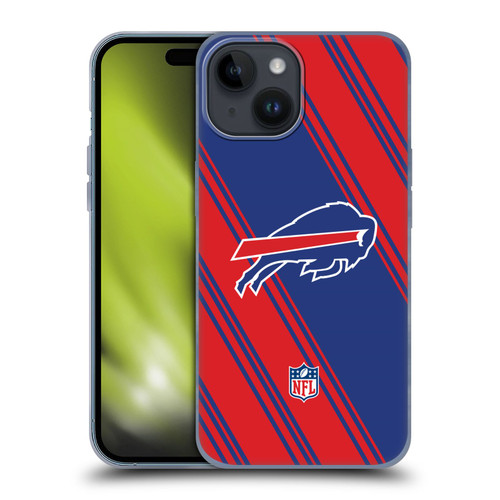 NFL Buffalo Bills Artwork Stripes Soft Gel Case for Apple iPhone 15
