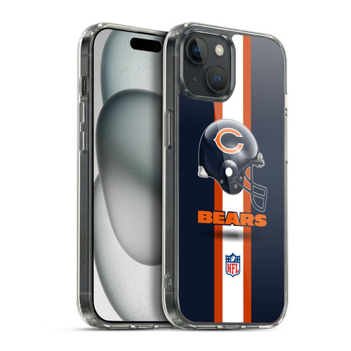 NFL Chicago Bears Logo Helmet Soft Gel Case for Apple iPhone 15 Plus