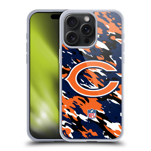 NFL Chicago Bears Logo Camou Soft Gel Case for Apple iPhone 15 Pro Max