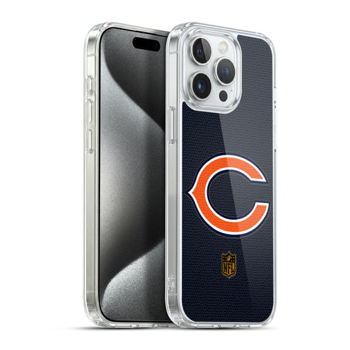 NFL Chicago Bears Logo Football Soft Gel Case for Apple iPhone 15 Pro Max
