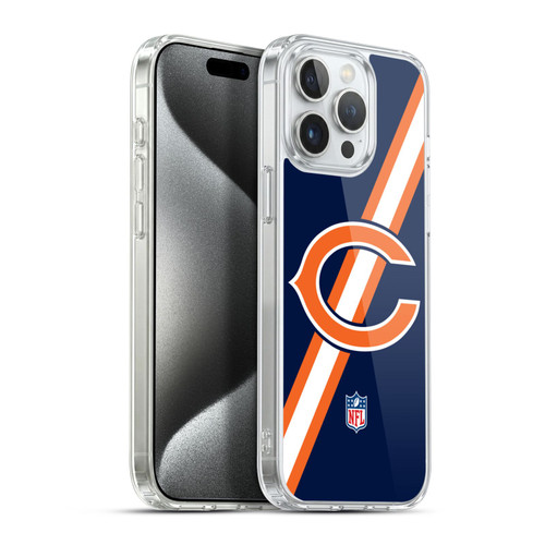 NFL Chicago Bears Logo Stripes Soft Gel Case for Apple iPhone 15 Pro Max