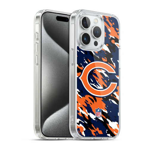 NFL Chicago Bears Logo Camou Soft Gel Case for Apple iPhone 15 Pro