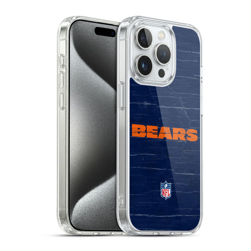 NFL Chicago Bears Logo Distressed Look Soft Gel Case for Apple iPhone 15 Pro