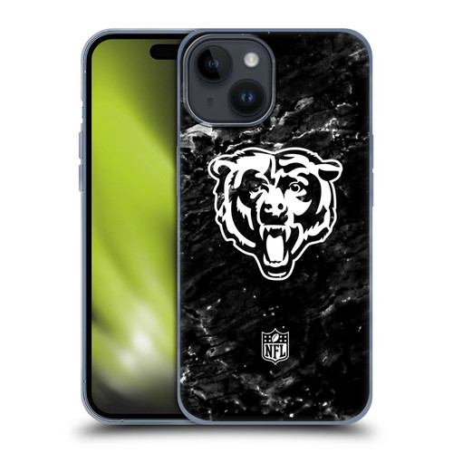 NFL Chicago Bears Artwork Marble Soft Gel Case for Apple iPhone 15