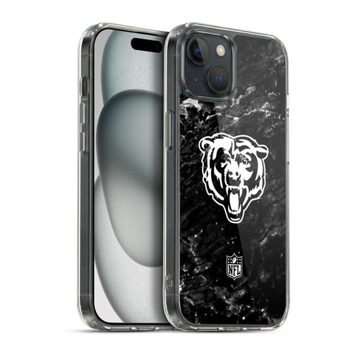 NFL Chicago Bears Artwork Marble Soft Gel Case for Apple iPhone 15 Plus