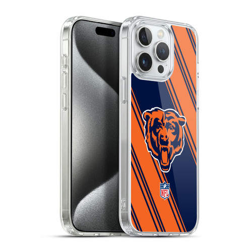 NFL Chicago Bears Artwork Stripes Soft Gel Case for Apple iPhone 15 Pro Max