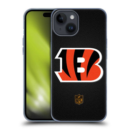 NFL Cincinnati Bengals Logo Football Soft Gel Case for Apple iPhone 15