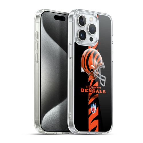NFL Cincinnati Bengals Logo Helmet Soft Gel Case for Apple iPhone 15 Pro Max & MagSafe