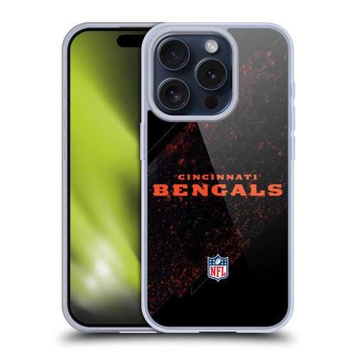 NFL Cincinnati Bengals Logo Blur Soft Gel Case for Apple iPhone 15 Pro