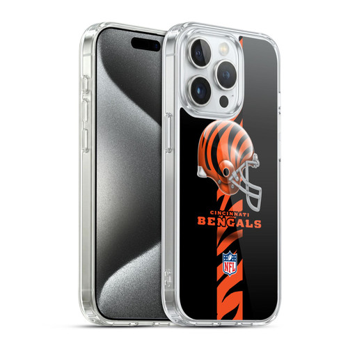 NFL Cincinnati Bengals Logo Helmet Soft Gel Case for Apple iPhone 15 Pro & MagSafe