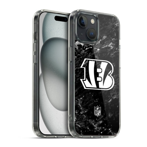 NFL Cincinnati Bengals Artwork Marble Soft Gel Case for Apple iPhone 15 & MagSafe