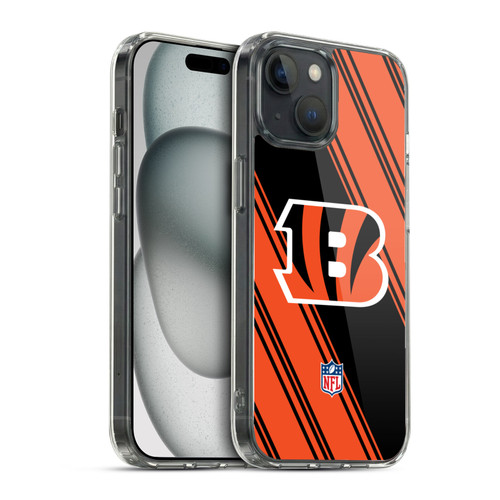 NFL Cincinnati Bengals Artwork Stripes Soft Gel Case for Apple iPhone 15 & MagSafe