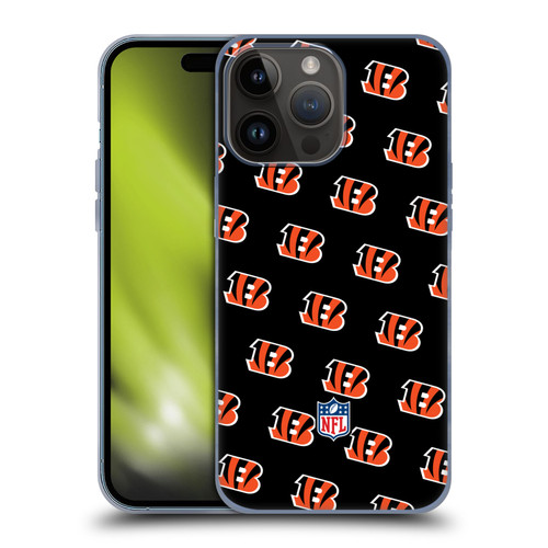 NFL Cincinnati Bengals Artwork Patterns Soft Gel Case for Apple iPhone 15 Pro Max