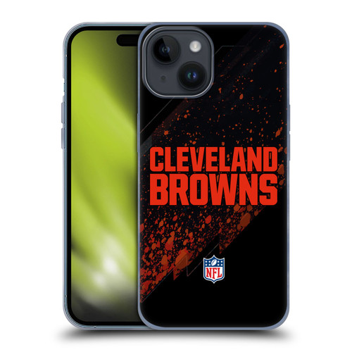NFL Cleveland Browns Logo Blur Soft Gel Case for Apple iPhone 15